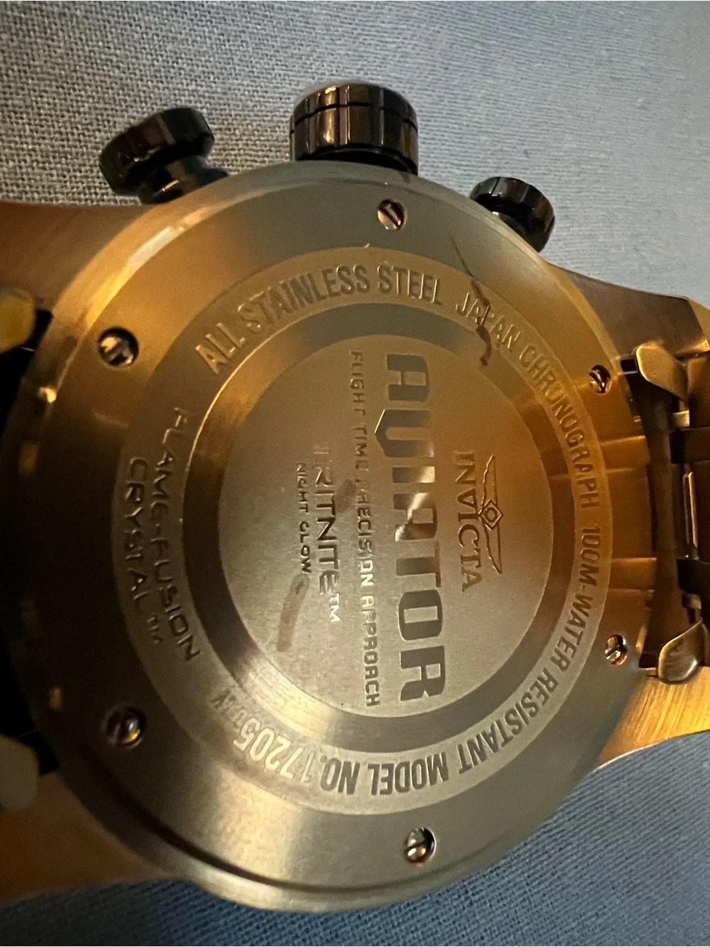 Invicta Gold-Tone Stainless Steel Chronograph Watch, Model 17205
